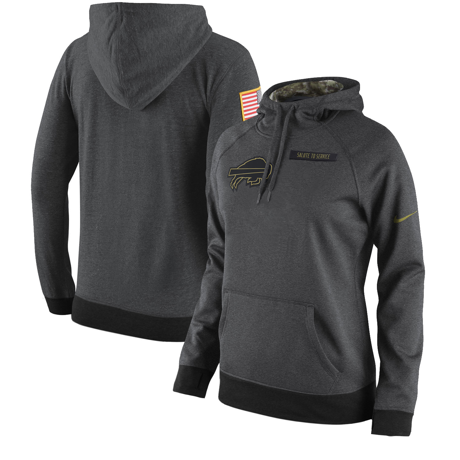 Women NFL Buffalo Bills Nike Olive Salute To Service Hoodie->women nfl jersey->Women Jersey